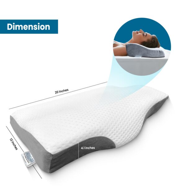 Sleepsia Memory Foam Pillow, Contour Cervical Pillow for Neck & Shoulder Pain - Image 5