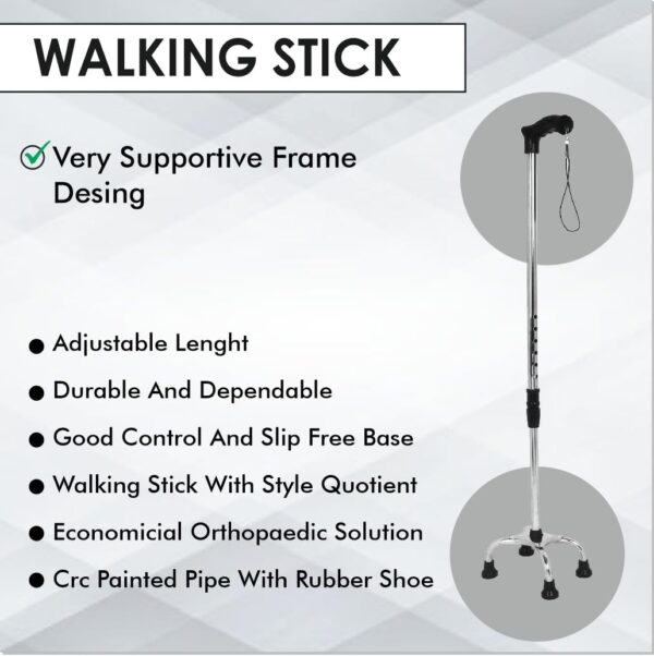 Kossto Height Adjustable Walking Stick for Men & Women - Image 5